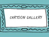 Image of a frame with the words Cartoon Gallery
