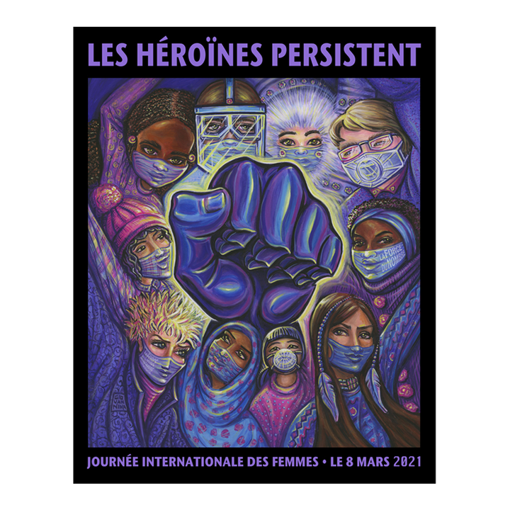 Image of the French version of the International Women's Day poster