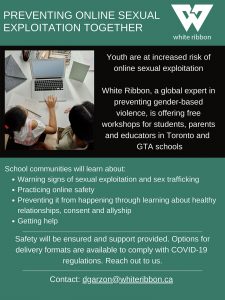 Image of poster with info about preventing online sexual exploitation together
