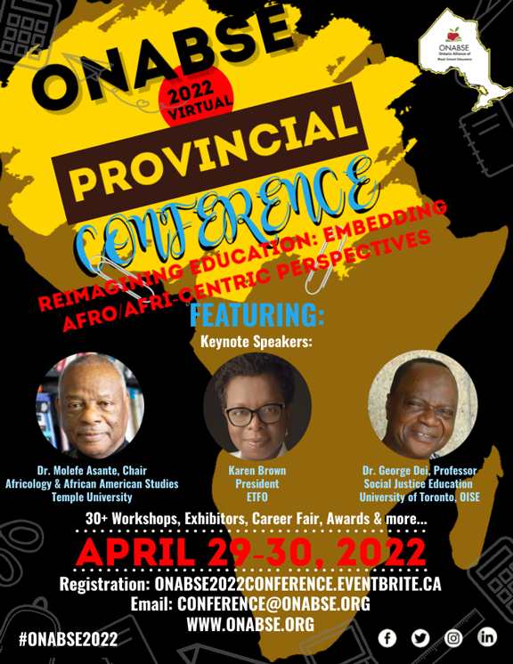 ONABSE 2022 Virtual Provincial Conference Flyer
