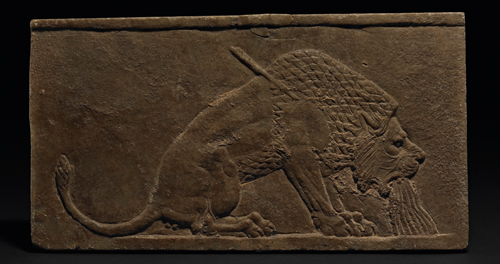 Dying Lion wall-panel relief