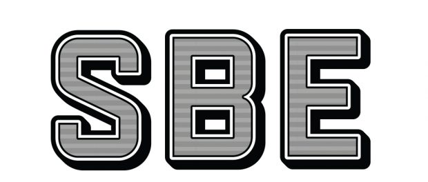 Stylized lettering of the letters SBE