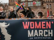 Photo of the Women's March at Queen's Park, Toronto 2017.