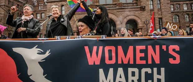 Photo of the Women's March at Queen's Park, Toronto 2017.