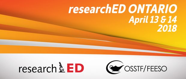 Image announcing the dates of the next researchED Ontario conference In April