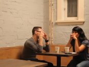 Image of a young man and woman in coffee shop