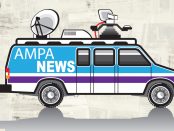 Image of news van with AMPA news written on it