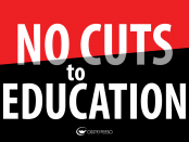 No cuts to education sign
