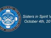 Image of the Native Women's Association of Canada Indigenous logo with the words Sisters in Spirit Vigil