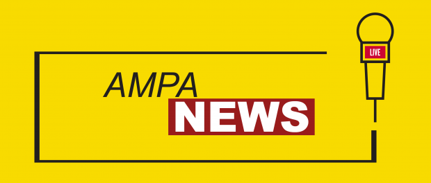AMPA News with graphic of a microphone
