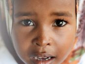 Close-up of a young girl of African decent