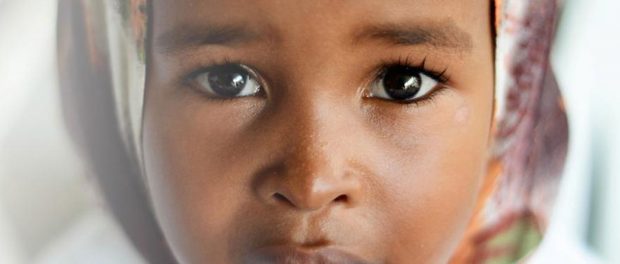 Close-up of a young girl of African decent