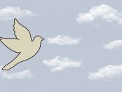 Image of a dove's flying amongst the clouds