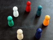 Colorful figures as a concept of diversity.
