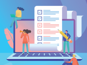 illustration of online survey concept