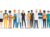 Workers in different workplaces