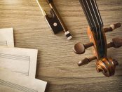 instrument and music sheets