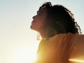 Woman in sunlight