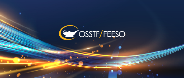 OSSTF/FEESO logo with lights around it