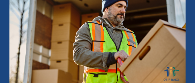 A man mover is working and moving someone.