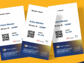 3 samples of the new membership card