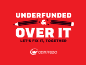 Underfunded and Over It logo, with a broken pencil