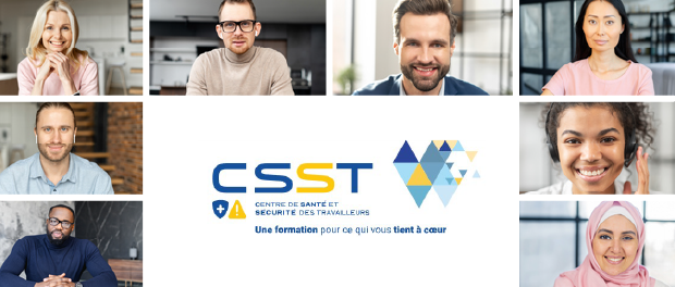 CSST logo avec des photos de personnes de differents background