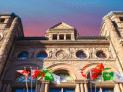 Queens Park with sunset in the background