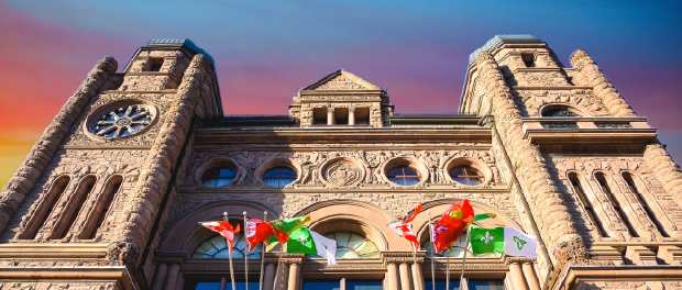Queens Park with sunset in the background