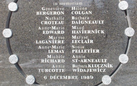 List of names of the women lost on December 6 1989