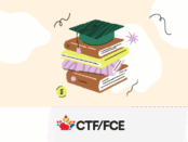 CTF/FCE Books with graduation hat on top
