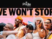 Pride Toronto, Picture of people from pride, embracing themselves and say: WE WONT STOP!