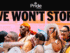 Pride Toronto, Picture of people from pride, embracing themselves and say: WE WONT STOP!
